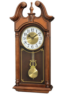 Кварцевые музыкальные настенные часы с маятником и боем Rhythm CMJ582NR06