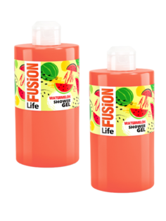 Гель для душа FUSION LIFE Сочный арбуз 460млх2шт Парфюмированный, увлажняющий