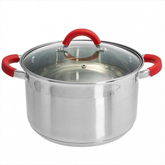 WEBBER BE-344/2 Кастрюля из нерж стали со стеклянной крышкой (d=24; 6,6 л) (6)