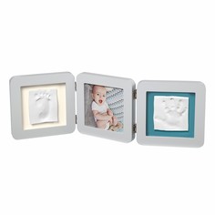 Рамочка тройная с отпечатком Baby Art светло-серый 3601095300