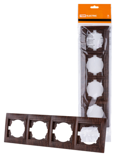 Рамка 4-х постовая вертикальная шоколад "Лама" TDM