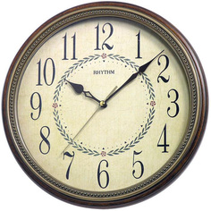 Деревянные бесшумные кварцевые настенные часы Rhythm CMG985NR06 с тихим ходом