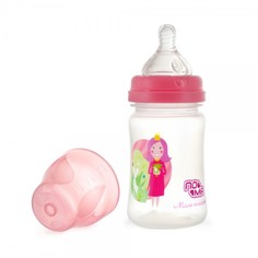 Бутылочка Пома с широким горлом для кормления, 150мл, 1 шт. 4м+/6, розовый, 5410р