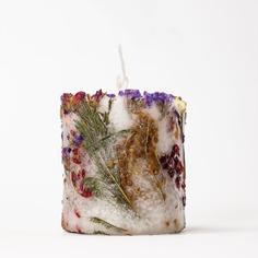 Свеча Гранж Садовый микс, ручной работы, аромат: орхидея, ваниль, гортензия Самокат
