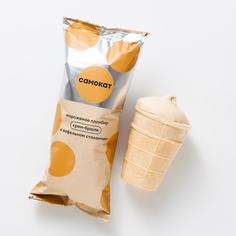 Мороженое Самокат пломбир, крем-брюле, в вафельном стаканчике, 15%, 105 г
