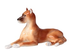 Скульптура Императорский фарфоровый завод. Дог Рыжий. 12,7 см.