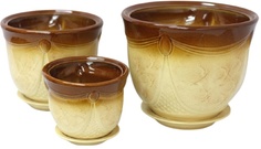 Цветочный горшок Тамбовская Керамика Аква №1 бежевый коричневый