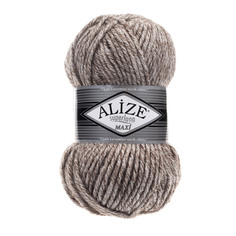 Пряжа ALIZE Superlana maxi 100 г, 100 м, ТУ (803 молочно-коричневый жаспе), 5 мотков