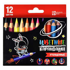 Набор цветных карандашей Феникс+ Зайка-космонавт 58586, 12 шт.