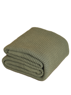 Плед вязаный Warm Whiff Оливковый 200x220 см Хлопок 100 %