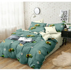 Пододеяльник евро макси 220х240 см поплин Авокадо зеленый Ивановотекстиль