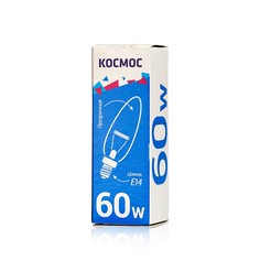 Лампа Космос B35 E14 60W свеча прозрачная Kosmos