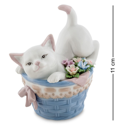 Фигурка Котенок в корзине с цветами Pavone JP-31/27