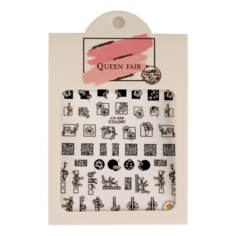 Наклейки для ногтей «Чёрный квадрат» 6908030 Queen Fair