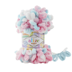 Пряжа Alize Puffy Color, 100 г, 9 м (100% микрополиэстер) (6377), 5 мотков