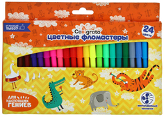Фломастеры 24 цвета, вентилируемый колпачок, в картонной коробке Calligrata