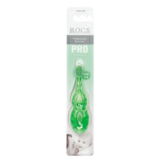 Детская зубная щетка R.O.C.S. Pro Baby от 0 до 3 лет Зеленая