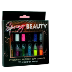 Набор мелких блёсток для маникюра Spring beauty, 12 цветов 5225440