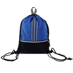 Мешок для обуви deVENTE с карманом, 445 х 345 мм, люверс, чёрный/синий 7624937