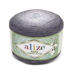 Пряжа Alize Bella Ombre Batik 250г, 900м (100% хлопок) (7411 серо-голубой), 2 мотка