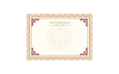 Сертификат-бумага бежевая рамка А4 230 г/кв.м 10 листов 861648 No Brand