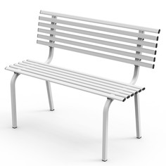 Садовая скамейка со спинкой РЭМО ARRIVO AR3010W, белая, металлическая