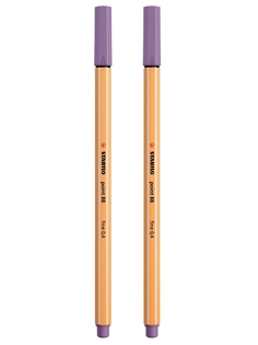 Капиллярная ручка-линер для скетчинга 0,4мм STABILO Point 88, серо-фиолетовая (2шт)