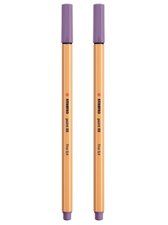 Капиллярная ручка-линер для скетчинга 0,4мм STABILO Point 88, серо-фиолетовая (2шт)