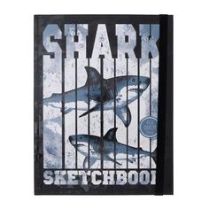 Скетчбук А5, 40 л Shark, твёрдая обл, матовая лам, выборочный лак, резинка, блок 100 г/м² Миленд