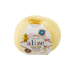 Пряжа Alize Cotton Gold Hobby New 50г, 165м, хлопок, 187 светлый-лимон, 10 мотков