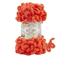 Пряжа Alize Puffy 100г, 9м, 100% микрополиэстер, 421 гранатовый, 5 мотков