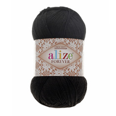 Пряжа ALIZE Forever crochet 50г, 300м, микроакрил ТУ, 60 чёрный, 5 мотков