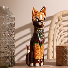 Интерьерный сувенир "Кошка с совой" 30 см Sima-Land