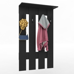 Вешалка настенная с крючками и полкой Дизайн Фабрика Keeper Черный