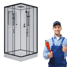 Установка душевой кабины размером больше 90x90 без парогенератора No Brand