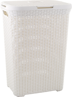 Корзина для белья Curver Natural Style 60л с крышкой кремовый (00707- 885)
