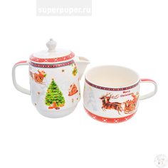 Набор Christmas time 2 предмета (заварочный чайник + чашка) Royal Classic