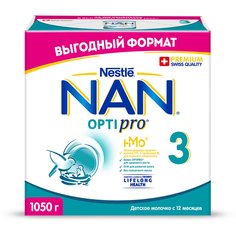 Молочная смесь NAN 3 OPTIPRO Молочко для роста, иммунитета и развития мозга, с 12м. 1050г