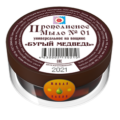 Мыло прополисное №1 "Бурый медведь" на вощине 140гр. ООО "КАЛИНЯК"