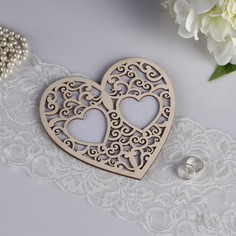 Подставка под кольца Сердце 16,5х16,5 см No Brand