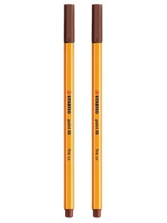 Капиллярная ручка-линер для скетчинга 0,4мм STABILO Point 88, коричневая (2шт)