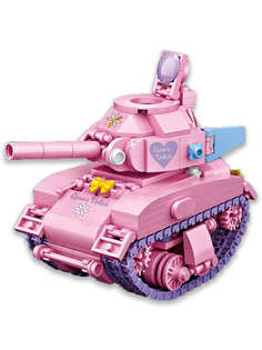Конструктор LOZ mini Розовый танчик Шерман 455 детали № 1118 Pink Sherman