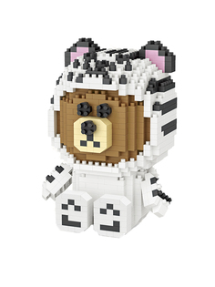 Конструктор LOZ Браун Белый тигр 760 дет. № 9789 White tiger Brown iBlockFun Series