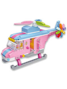 Конструктор LOZ mini Розовый вертолет 479 дет. № 1121 Pink Нelicopter