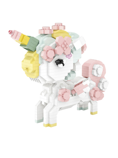 Конструктор LOZ Розовый единорог 880 дет. № 9256 Pink Unicorn iBlockFun Series