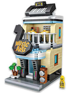 Конструктор LOZ mini Музыкальный магазин 353 детали № 1623 Music store Street mini Series