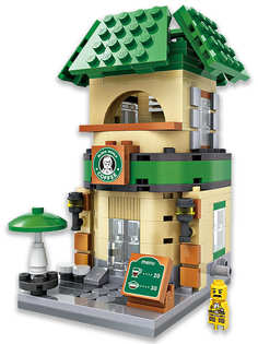 Конструктор LOZ mini Кофейня Старбакс 312 дет. № 1608 Starbucks Street mini Series