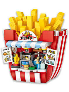 Конструктор LOZ mini Ларек быстрого питания 463 детали № 1732 Fast food stall MiniBlock