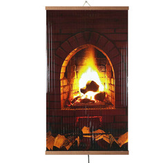 Пленочный инфракрасный обогреватель-картина "Fireplace" с термостатом, 500 Вт Домашний очаг