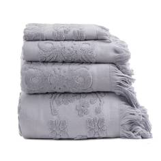 Полотенце для ванной банное универсальное Arya Isabel Soft 70x140 с баxромой маxра серое